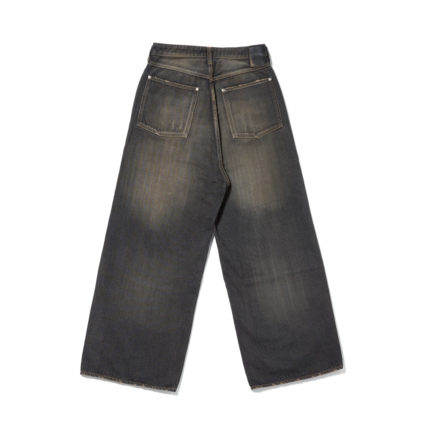 coffee black denim trousers_destroyed