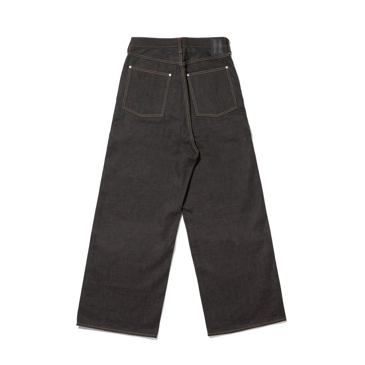 coffee black denim trousers