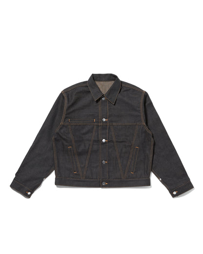 coffee black denim jacket