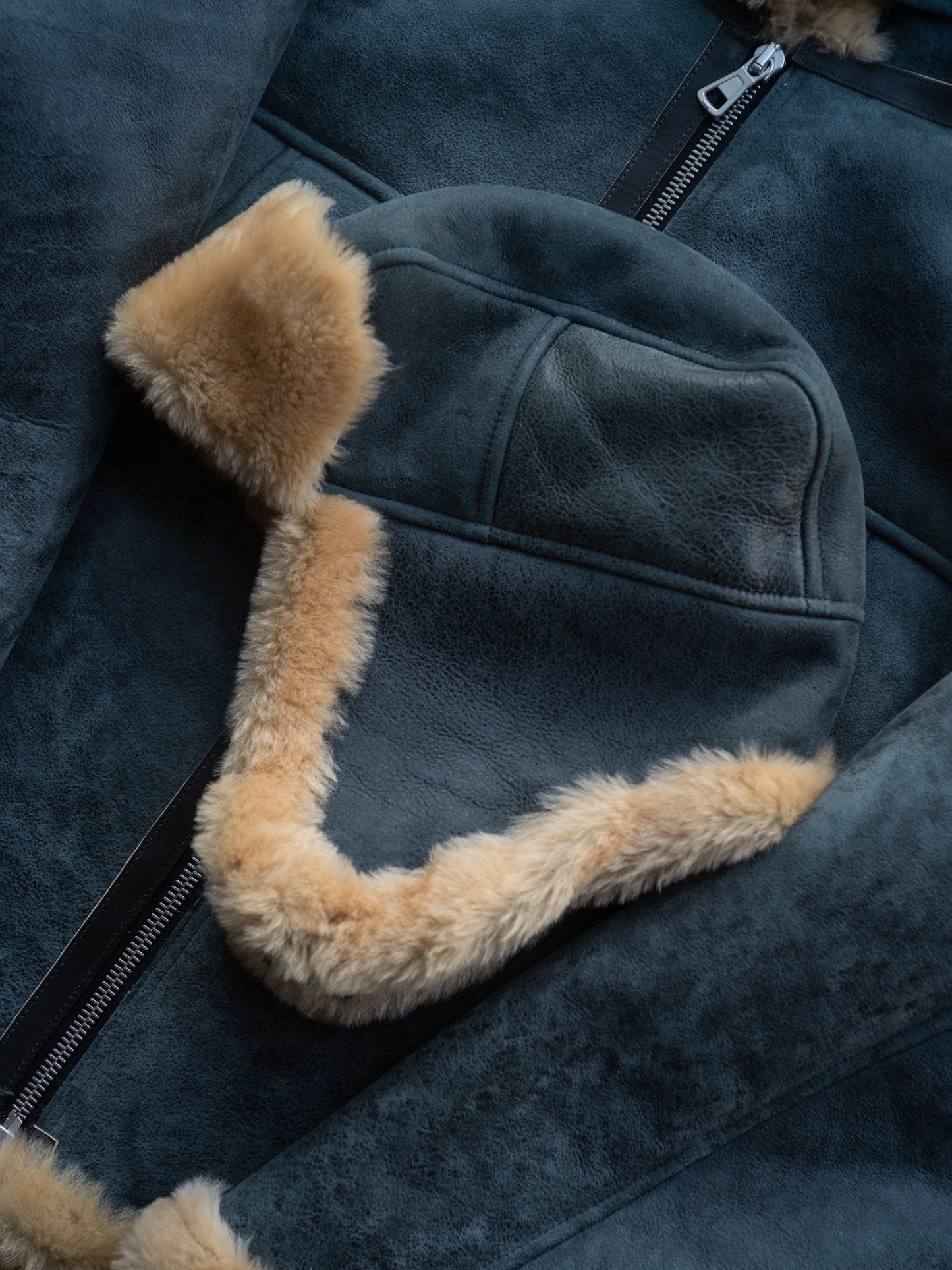 shearling flight cap